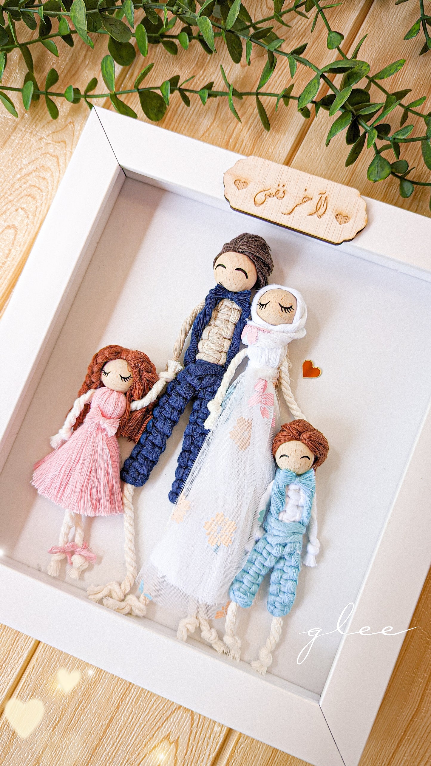 Family Frame Macrame Doll