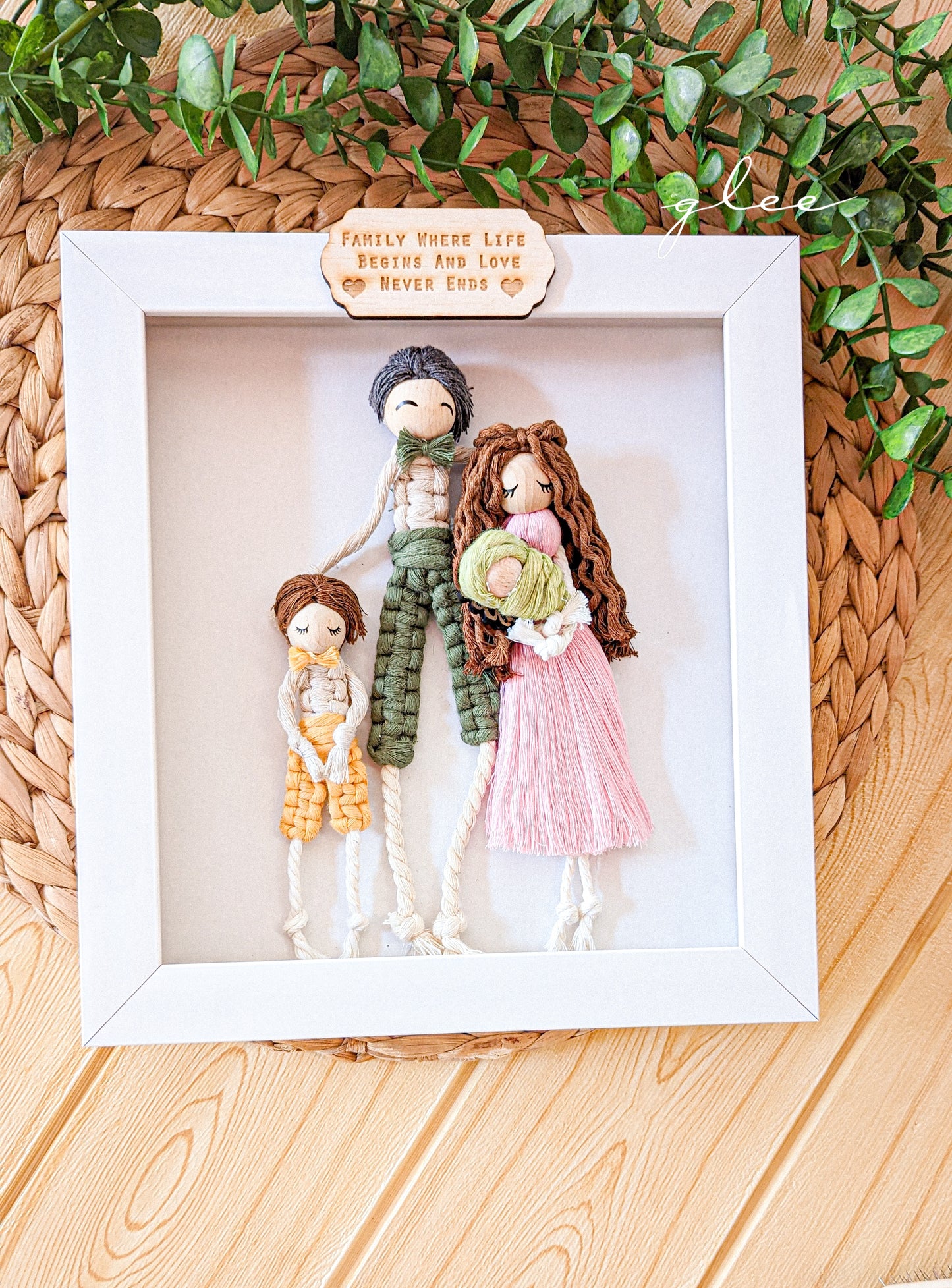 Family Frame Macrame Doll